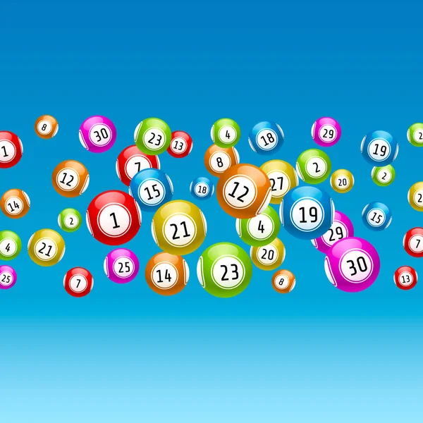 Lottery game, balls with numbers — Stock Vector