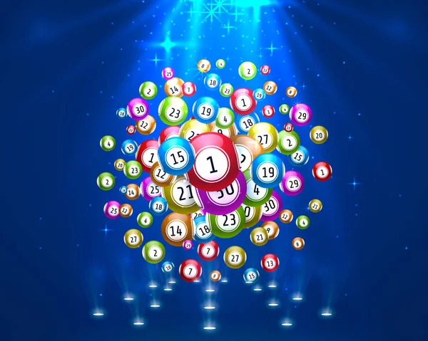 Loterij spel, ballen met nummers — Stockvector