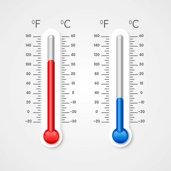 Thermometer of cold and heat. — Stock Vector