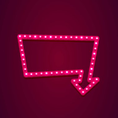 Neon açık kare ok.