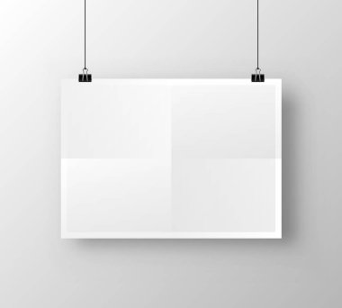 Beyaz arka plan üzerine kağıt poster A4.