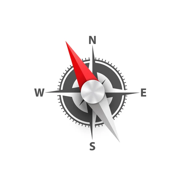 Kompas na bílém pozadí. — Stockový vektor