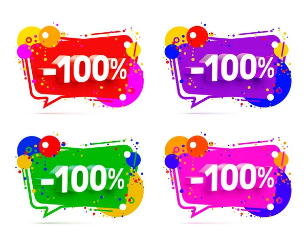 Banner 100 off with share discount percentage. — Stock Vector