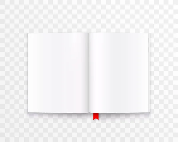 Open paper book with text — Stock Vector