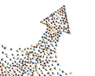 Büyük grup şeklinde insan.