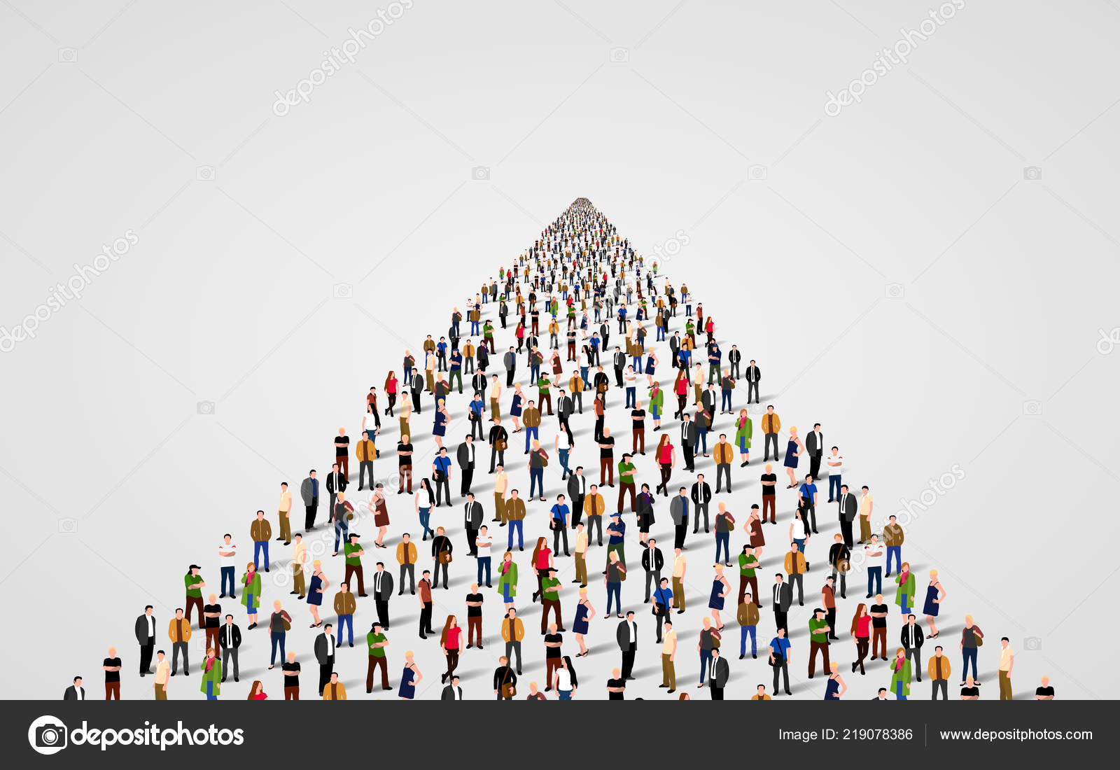 Modelo com uma multidão de pessoas de negócios em pé em uma fila. Pessoas  multidão . Vetor de ©hobbit_art 219078386, image size:1600x1100