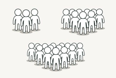 İnsanlar simgesi üzerinde arka izole trendy düz stil ayarlayın. Kalabalık veya takım işaretler.