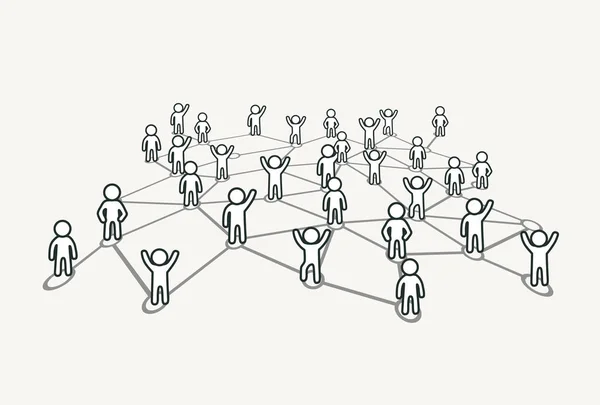 사람들을 연결합니다. 소셜 네트워크 개념. — 스톡 벡터