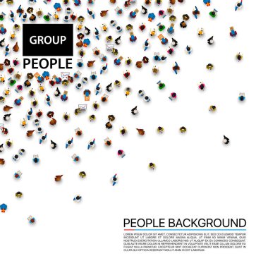 Grup büyük insanlar kalabalık.