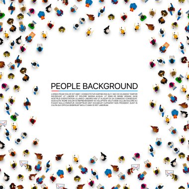 Bir grup insan çerçeve başlık sayfası şeklinde.