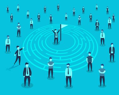 Labirent golü insanların gitmek.