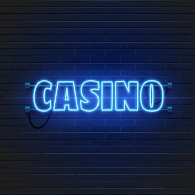 Neon lamba casino ana duvar arka plan üzerinde başlık. Las Vegas consept.