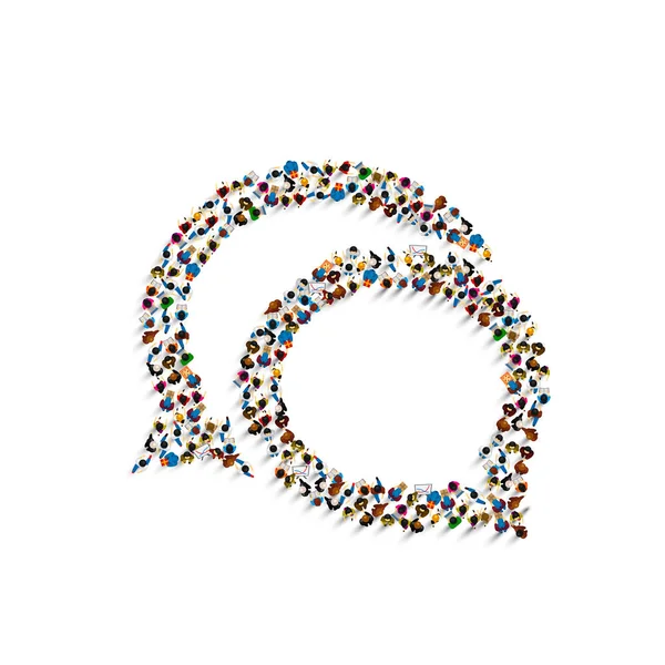 Bir grup insan bir sohbet simge olarak şeklinde.