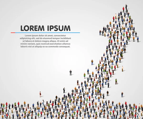 Büyük bir grup insan bir ok.