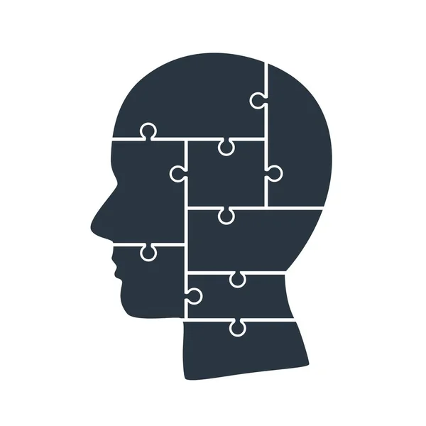 Head info puzzle sign, elemento de design de modelo . — Vetor de Stock