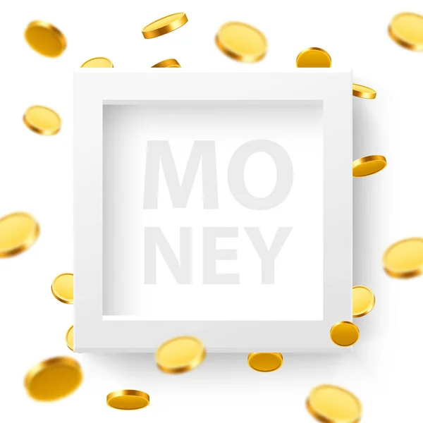 Елементи дизайну грошей. Рамка з золотими монетами. концепція багатства . — стоковий вектор