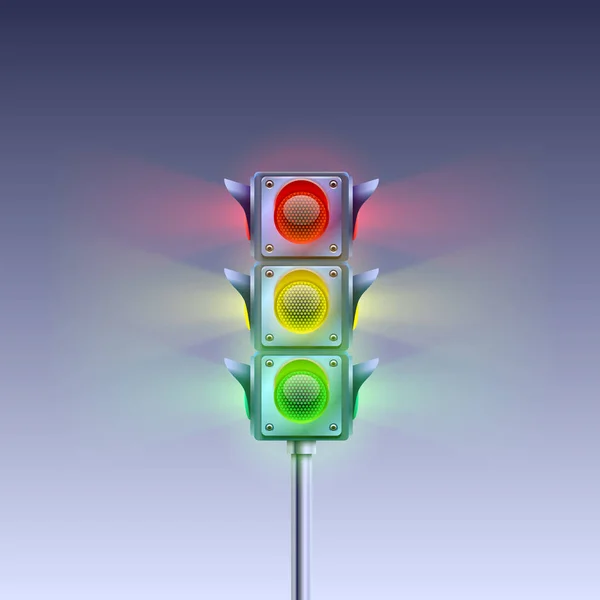 Traffic signal on a white background — Stock Vector