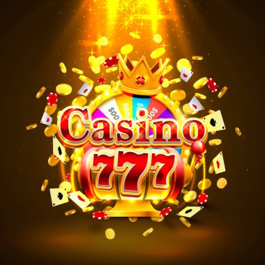 Kral büyük kazanmak slots Casino 777 ve servet afiş.