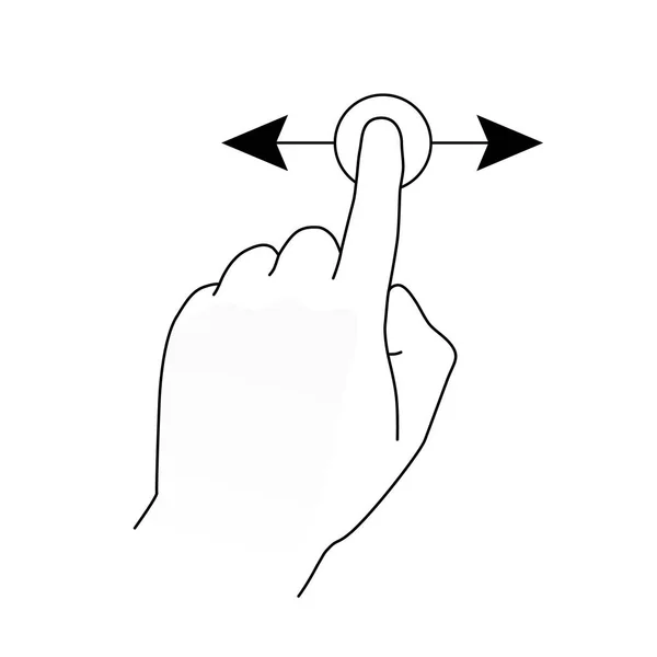 Delinear dedo deslizar ícone moderno . — Vetor de Stock