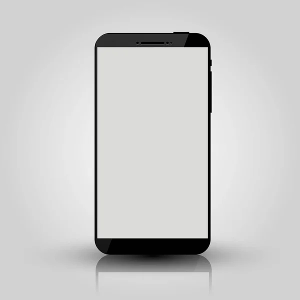 Negro teléfono inteligente móvil se burlan. Diseño de juegos, presentación de aplicaciones móviles para teléfonos inteligentes o maquetas de cartera . — Vector de stock