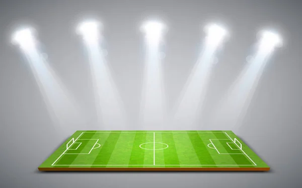 Terrain de football ou de soccer vert clair — Image vectorielle