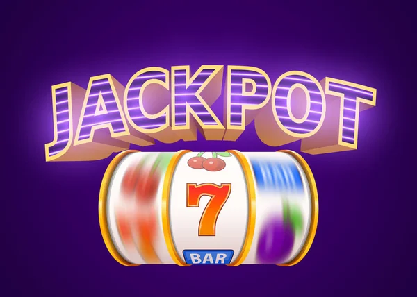 Golden slot machine gagne le jackpot. Grand concept de victoire. Jackpot Casino . — Image vectorielle