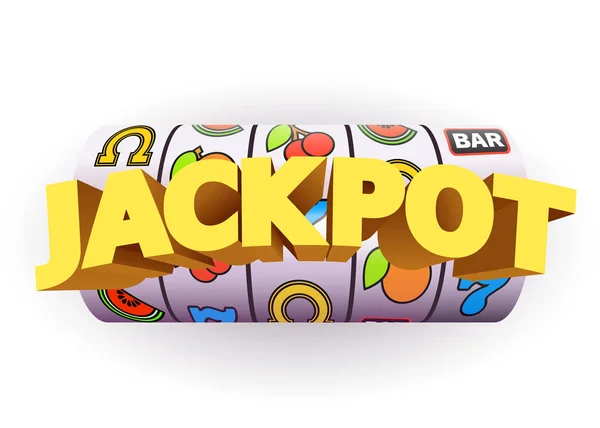 Golden slot machine gagne le jackpot. Grand concept de victoire. Jackpot Casino . — Image vectorielle