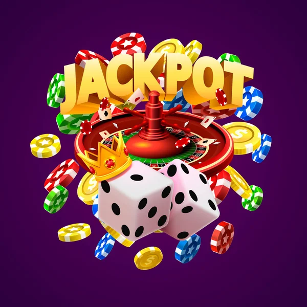 Jackpot casino velké vítězství koláž nápis. — Stockový vektor