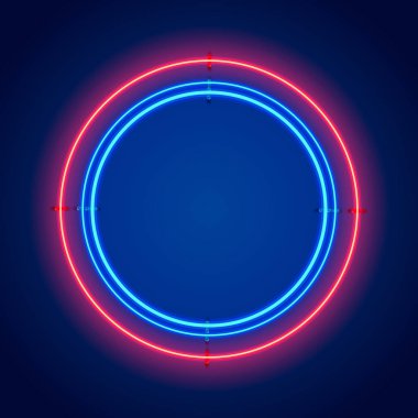 Neon çerçeve işareti bir daire şeklinde.