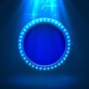 Neon çerçeve ışık rengi mavi