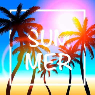 Avuç içi yaz kapak çerçeve büyük başlığı.