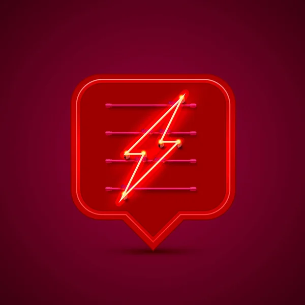 Neonskylt i lightning skylt — Stock vektor