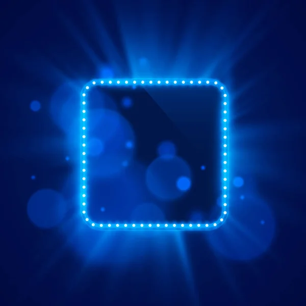 Neon frame lichte kleur blauw — Stockvector