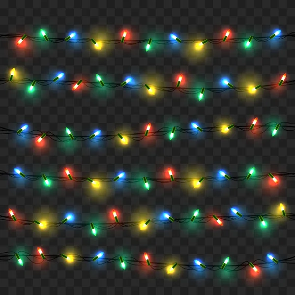 Lumières incandescentes pour Noël Salutation de vacances . — Image vectorielle