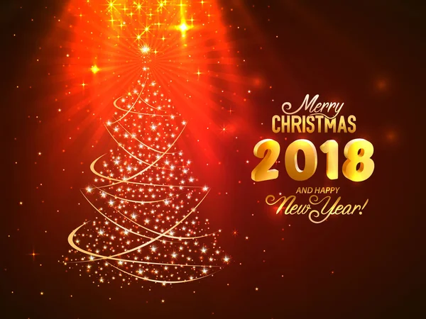 Merry Christmas and happy new year 2018. — Stock Vector