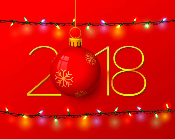 Feliz Navidad y Feliz Año Nuevo 2018 . — Archivo Imágenes Vectoriales