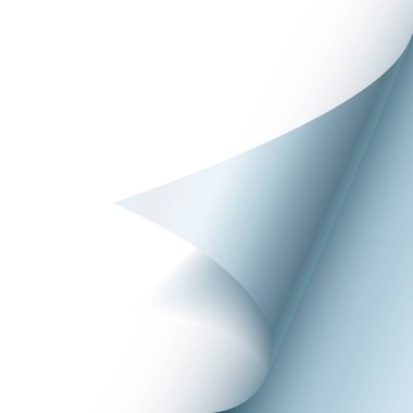 Sayfa curl boş kağıt üzerine gölge ile.