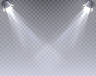 Işık şablon şeffaf arka plan üzerinde.