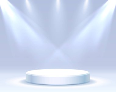 Sahne podyum aydınlatma ile.