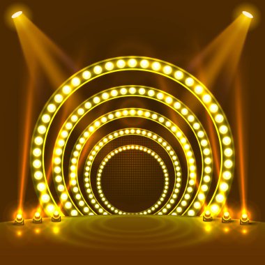 Işık podyum sarı arka planı göster.