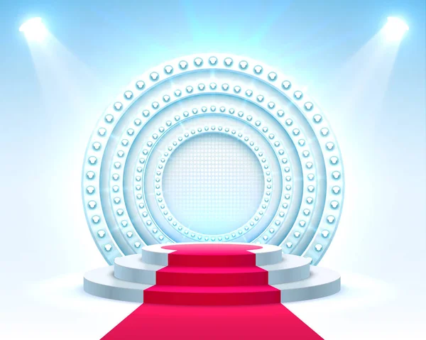 Stage Podium Scene with for Award Ceremony — Stock Vector