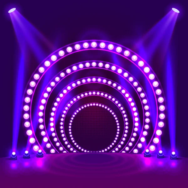 Montrer lumière podium fond violet . — Image vectorielle