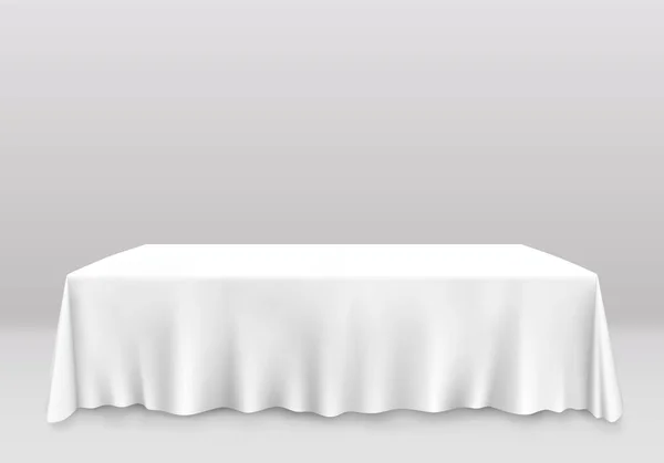 Mesa com banner de arte de toalha de mesa . —  Vetores de Stock