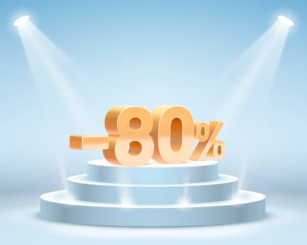 Podium with percentage. — Stock Vector