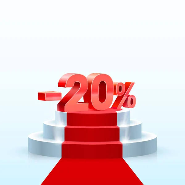 Podium with percentage. — Stock Vector