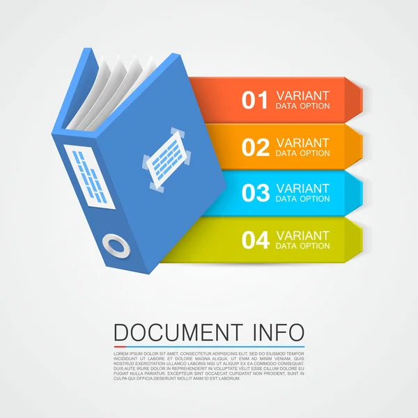 Document info art tape color. — Stock Vector