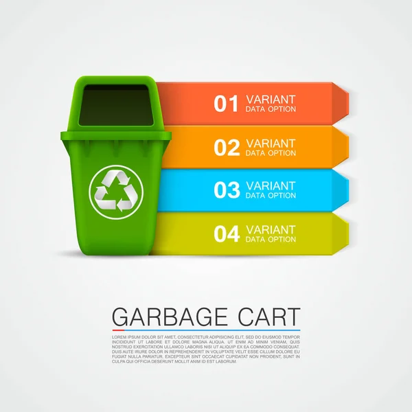 Información gráfica Arte ecológico de la basura . — Vector de stock