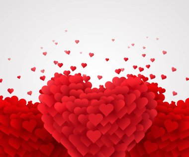 Parlak kırmızı Valentine Kalpler üzerinde arka plan. Aşk kavramı.