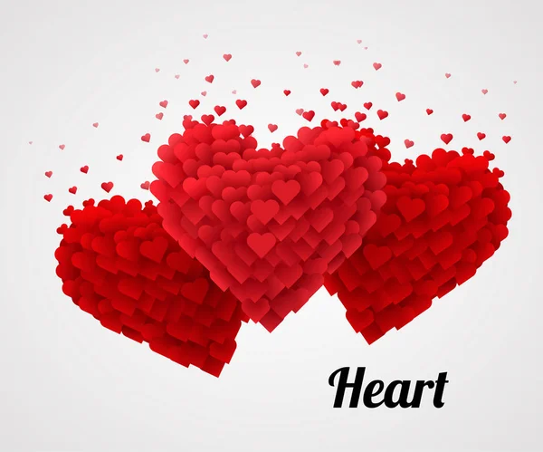 Corazón rojo de San Valentín, aislado sobre fondo brillante. Concepto de amor . — Vector de stock