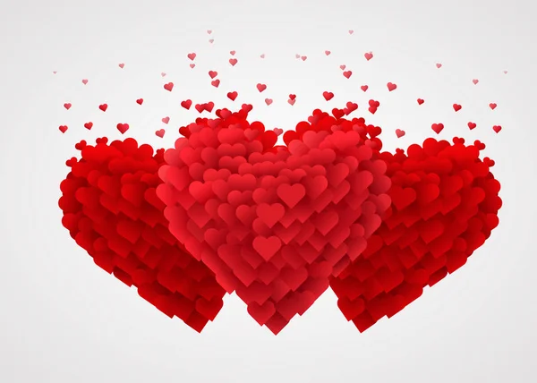 San Valentín corazones rojos. Concepto de amor . — Vector de stock